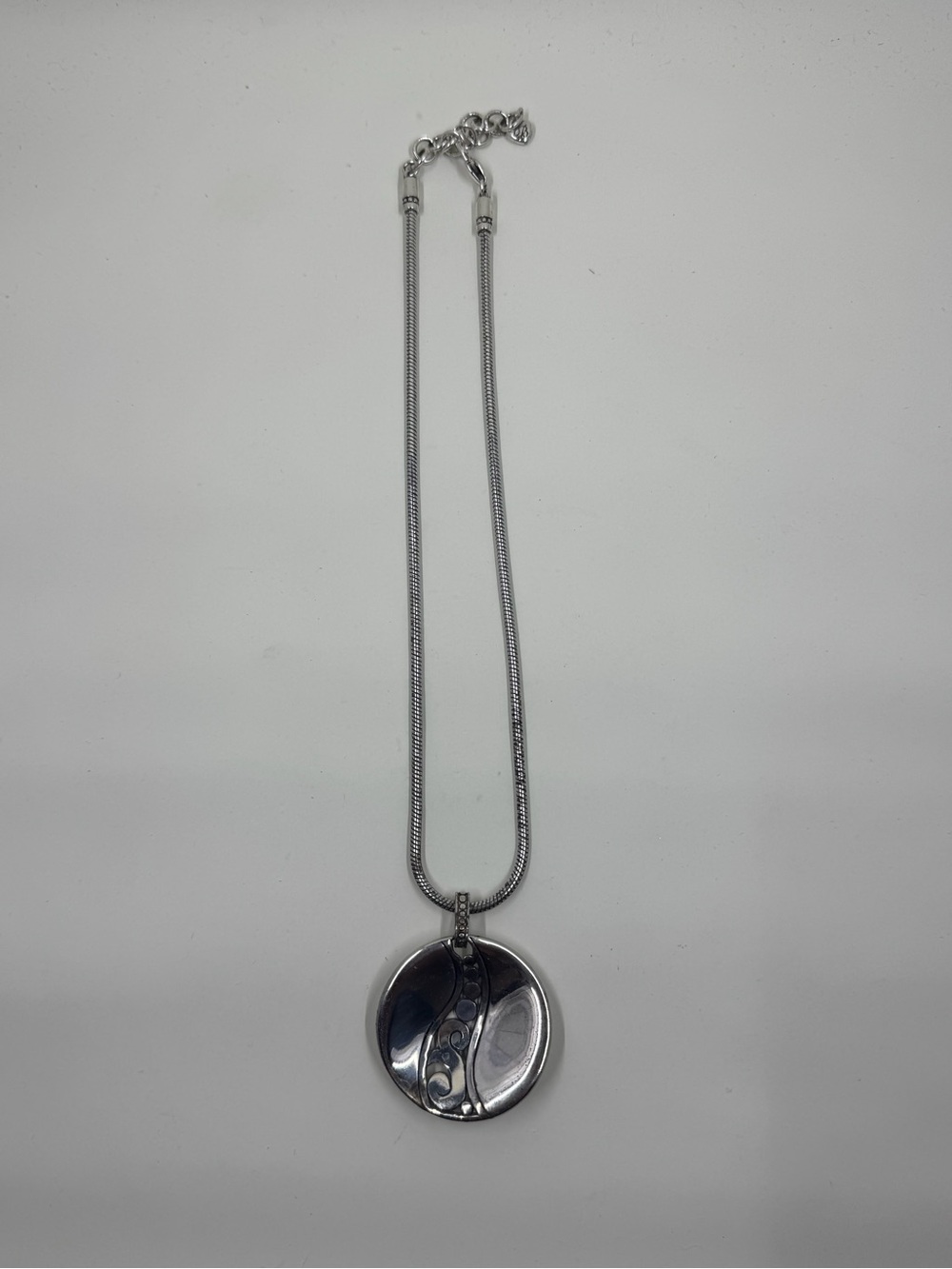 Brighton - Silver-Tone Round Pendant Necklace - Women Jewelry